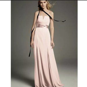 VERA WANG 'White' Bridesmaid Prom V-Wire Crepe Mermaid Dress Light Mauve Size 4